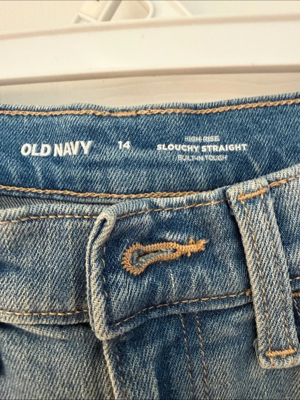 Old Navy Light Wash Flare Jeans with Knee Distress